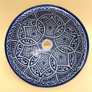 Marokkaanse keramische wastafel uit Fez 40cm