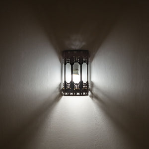 Arabisch transparant glas en smeedijzeren wandlamp 22cm