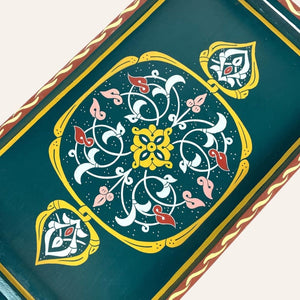 bandeja de té marroquí verde detalle
