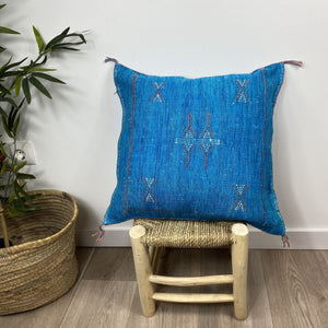 cojín seda cactus azul ocean