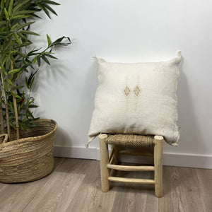 cojín seda de cactus blanco 50cm