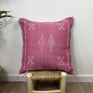 cojín seda de cactus rosa