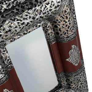 Espejo árabe de alpaca Mano de Fátima