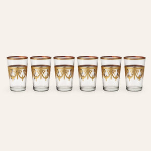 juego 6 vasos árabes dorados de té