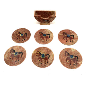Juego 6 posavasos de onix caballo