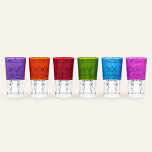juego vasos té henna dibujados