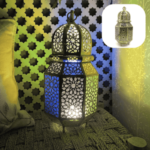 Arabische achthoekige koperen lantaarn 38 cm | Arabische lampen
