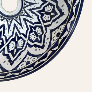 lavabo árabe azul blanco 40cm extremo