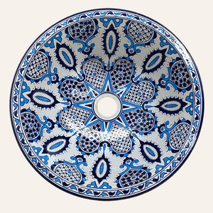 lavabo árabe cerámica de Fez azulado 40