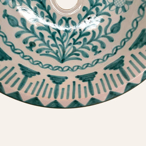 lavabo árabe de Fez Granadino verde bordes
