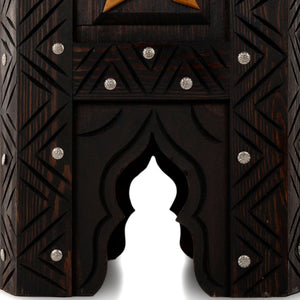 Mesa árabe auxiliar de madera y hueso