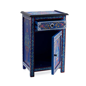 Mesita de noche árabe azul dibujada