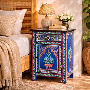 mesita de noche azul marruecos