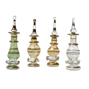 Perfumero árabe de cristal soplado 8cm Gold