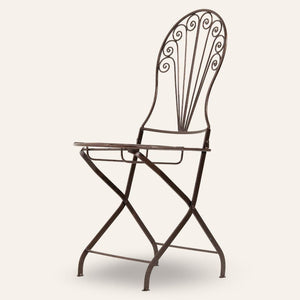 silla marroquí forja plegable cobre