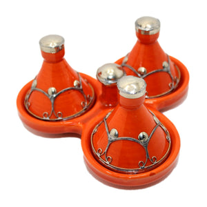 Tajín especiero árabe de cerámica triple - 4 colores