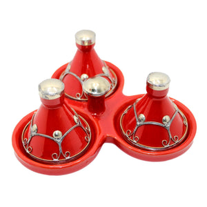 Tajín especiero árabe de cerámica triple - 4 colores