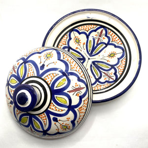 Tajín marroquí de cerámica azul 20cm