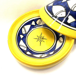 Tajín marroquí de cerámica peces