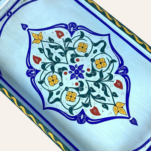 bandeja de té marroquí celeste detalle