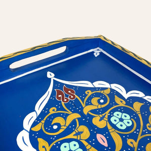 bandeja té marroquí azul detalle
