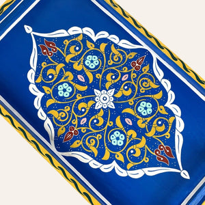 bandeja té marroquí azul pintada