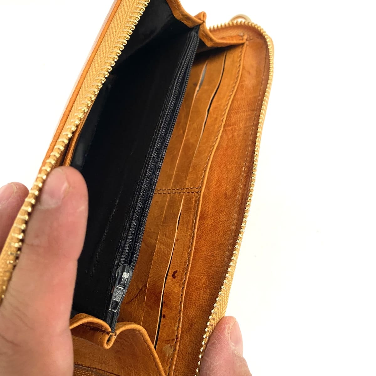 Marokkaanse portemonnee van natuurlijk geitenleer + mobiel hoesje
