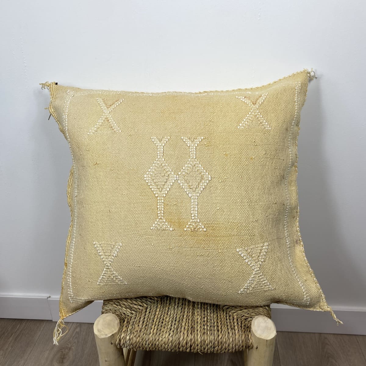 cojín seda de cactus amarillo