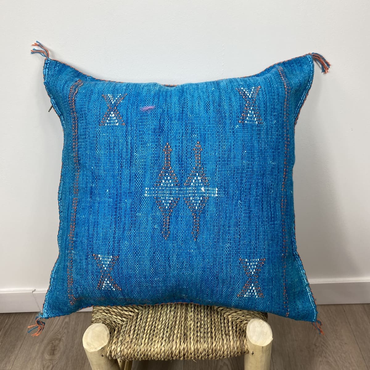 cojín seda cactus azul océano