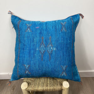 cojín seda cactus azul océano