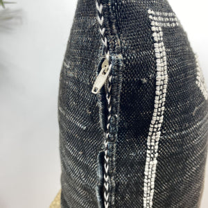 cojín seda de cactus negro cremallera