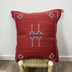 cojín seda de cactus rojo