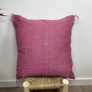 cojín seda de cactus rosa espalda