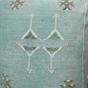 cojín seda de cactus turquesa detalle