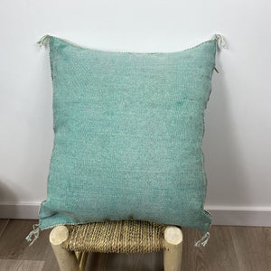 cojín seda de cactus turquesa espalda