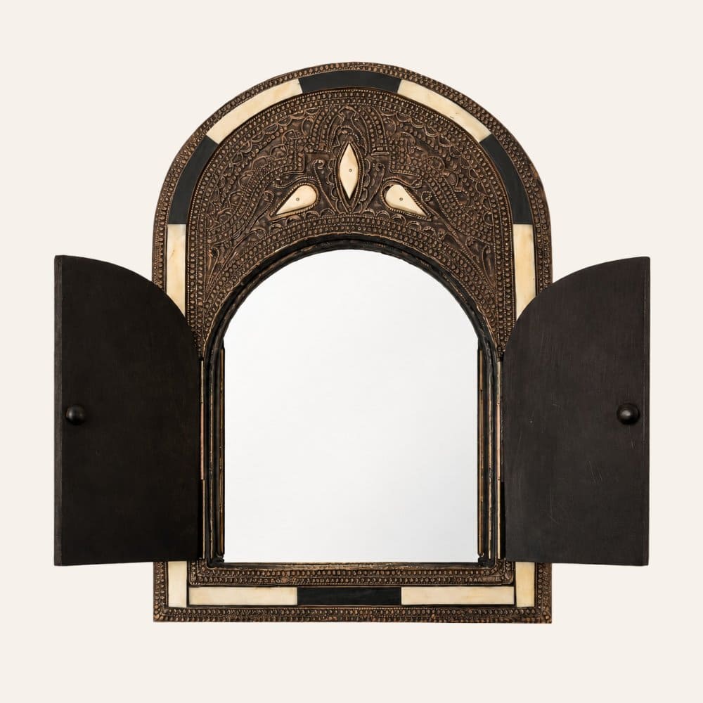 Arabische spiegel van been BOU REGREG 35x25 | Arabische decoratie