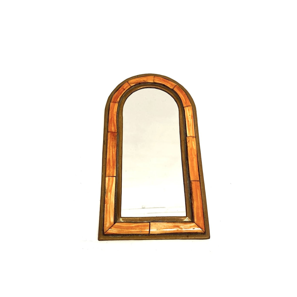 Espejo marroquí arco de hueso naranja