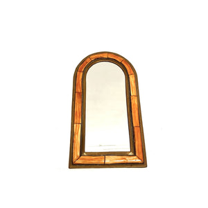 Espejo marroquí arco de hueso naranja