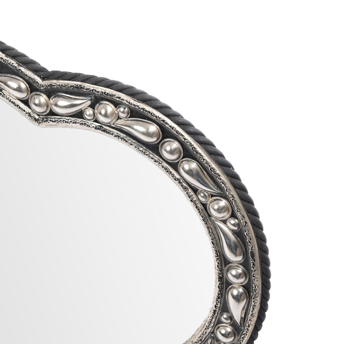 Espejo marroquí corazón de madera y alpaca