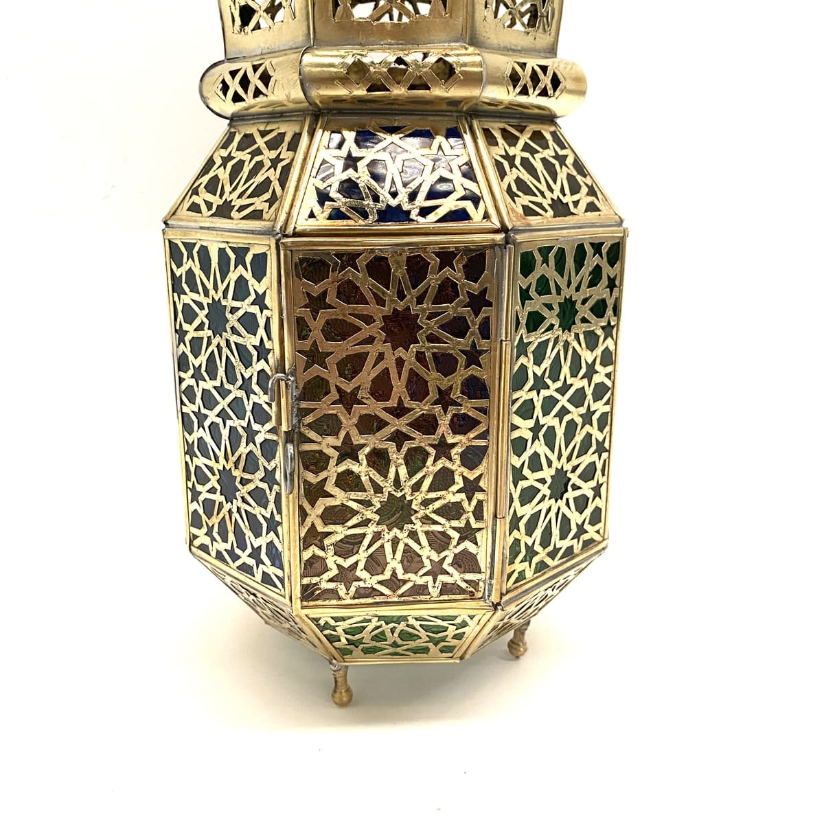 Arabische achthoekige koperen lantaarn 38 cm | Arabische lampen