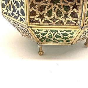 Arabische achthoekige koperen lantaarn 38 cm | Arabische lampen