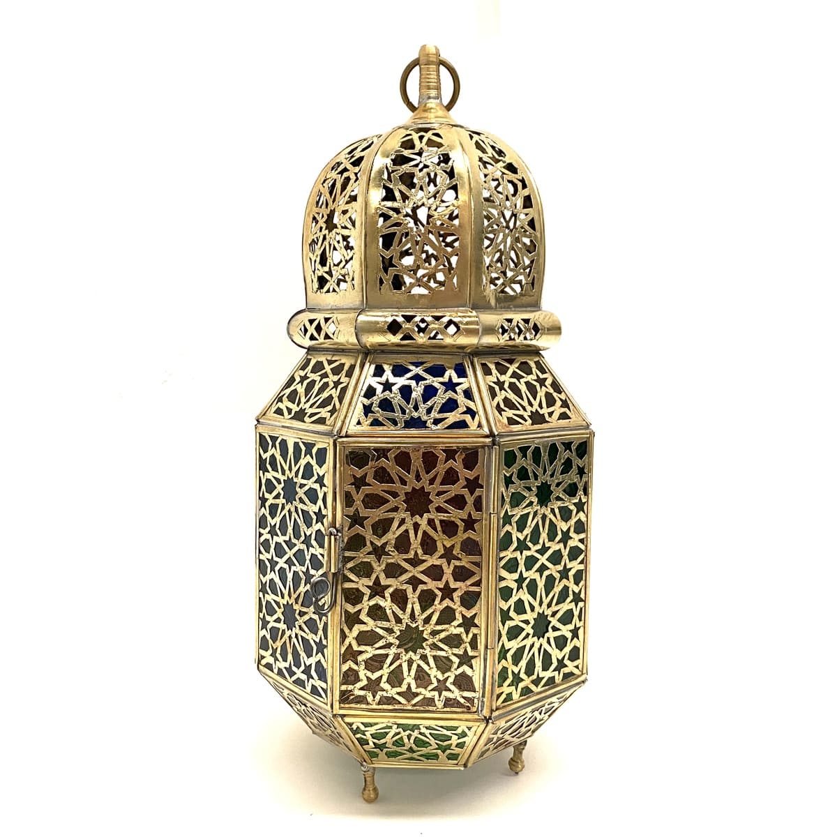 Arabische achthoekige koperen lantaarn 38 cm | Arabische lampen