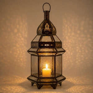 farol árabe transparente hexagonal MS4