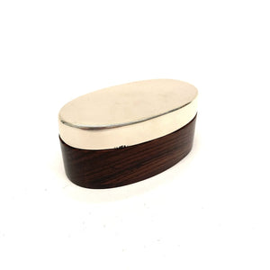 Joyero árabe de madera y latón plateado