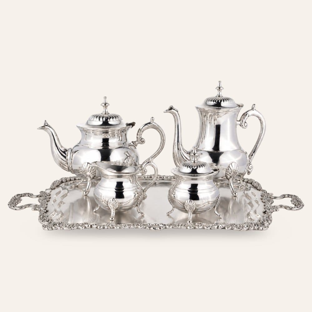 juego de té niquel plateado