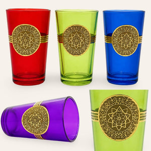 juego vasos de té árabe sol detalle