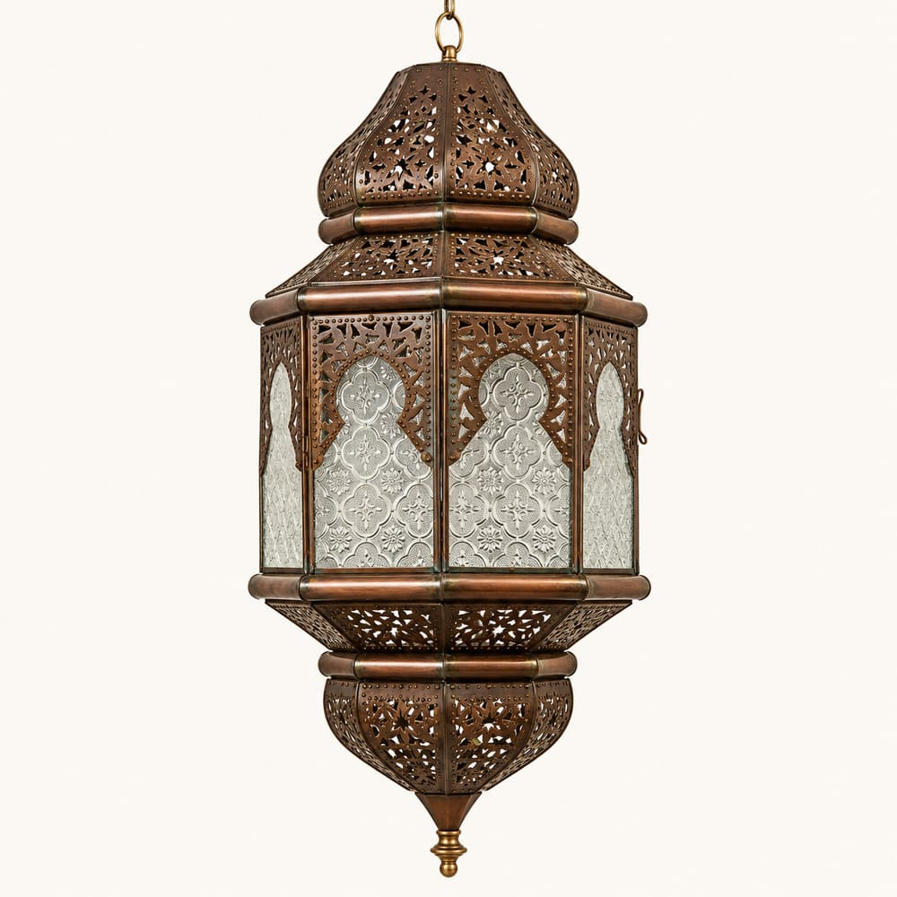 lámpara arabe grande cristal vidriado SEBKA