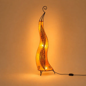 lámpara marroquí piel naranja 1m encendida