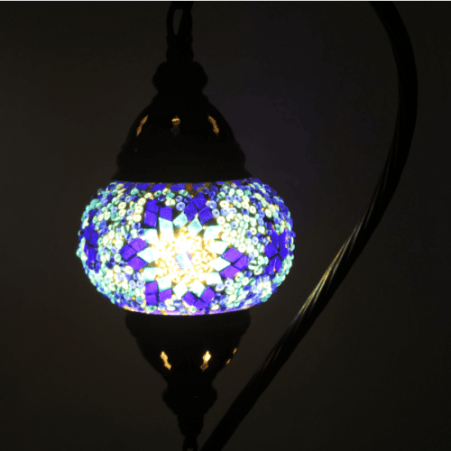 Lámpara turca de mesa curva con cristal de mosaico - Nº1 Asrak