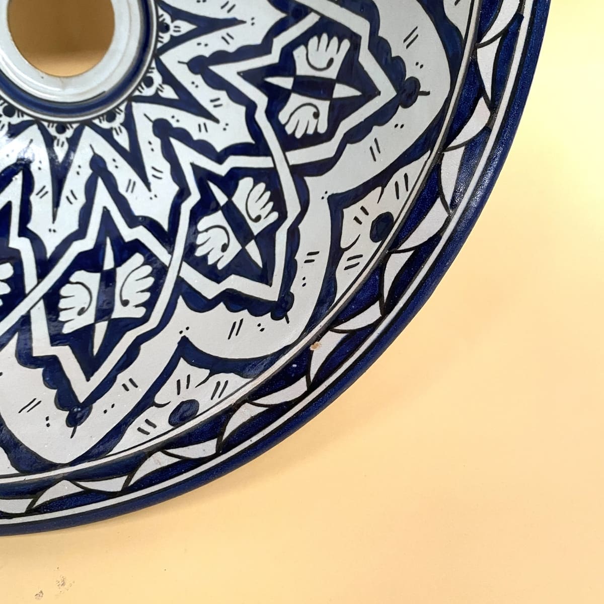 Arabische blauwe en witte wastafel 40 cm | Arabische keramiek uit Fez